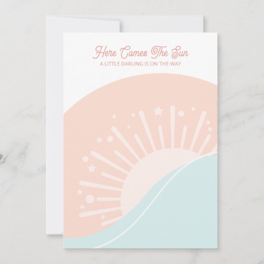 Hier kommt die Sun Baby Dusche Einladung (Vorderseite)