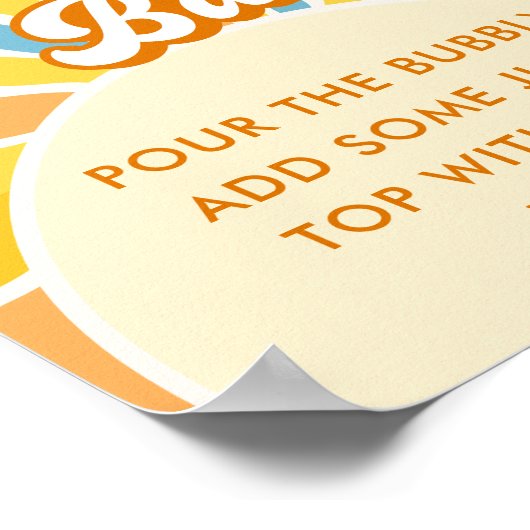 Hier kommt die Sun Baby Dusche Momosa Bar Poster (Ecke)