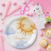 Hier kommt die Sun Baby Dusche Pappteller (Party)