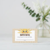 Hier kommt die Sun Baby Shower Diaper Raffle Card Visitenkarte (Stehend Vorderseite)