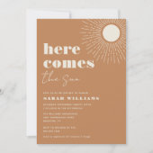 Hier kommt die Sun Boho Babydusche | Einladung (Vorderseite)