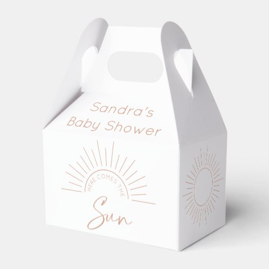 Hier kommt die Sun Boho Babydusche Geschenkschachtel (Vorderseite)