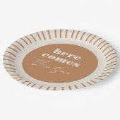 Hier kommt die Sun Boho Babydusche | Teller aus Pa (Schrägansicht)