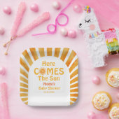 Hier kommt die Sun Boho Retro Sunshine Baby Dusche Pappteller (Party)