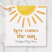 Hier kommt die Sun Boy Baby Dusche Geschenkanhänger (Vorderseite)