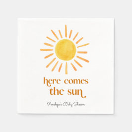 Hier kommt die Sun Boy Baby Dusche Serviette