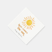 Hier kommt die Sun Boy Baby Dusche Serviette (Ecke)