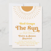 Hier kommt die Sun Co-Ed Baby Dusche Einladung (Vorderseite)