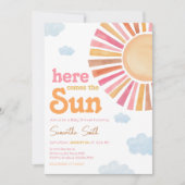 Hier kommt die Sun Girl Baby Dusche Einladung (Vorderseite)