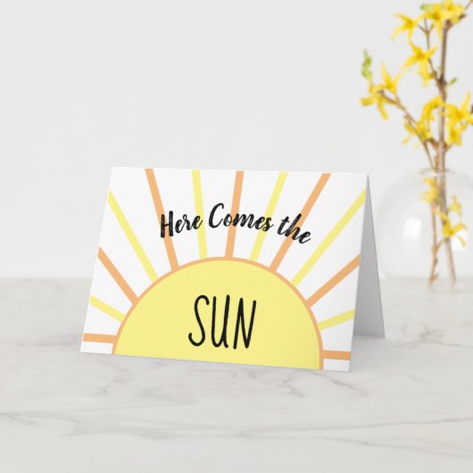 Hier kommt die Sun Grußkarte Karte (Gelbe Blume)