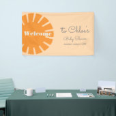 Hier kommt die Sun Retro Baby Dusche Banner (Messeveranstaltung)