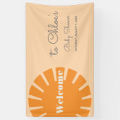 Hier kommt die Sun Retro Baby Dusche Banner (Vertikal)