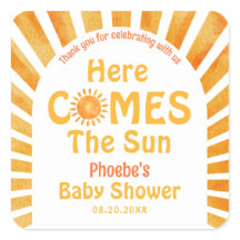 Hier kommt die Sun Retro Baby Dusche Danke