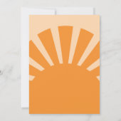 Hier kommt die Sun Retro Baby Dusche Dankeskarte (Rückseite)