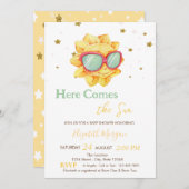 Hier kommt die Sun Stars Baby Dusche Einladung (Vorne/Hinten)