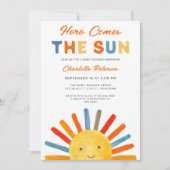 Hier kommt die Sun Sunshine Baby Dusche Einladung (Vorderseite)