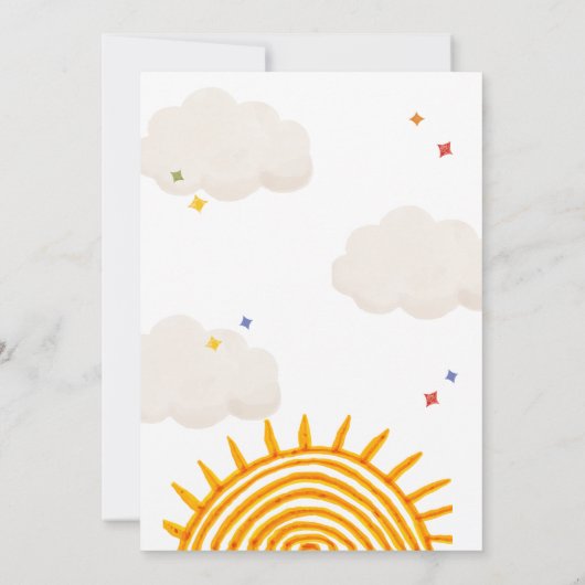 Hier kommt die Sun Sunshine Baby Dusche Einladung (Rückseite)