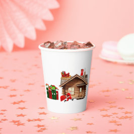 Hier kommt die Weihnachtsmann-Papiergruppe Pappbecher