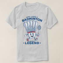 "Hier kommt ein Badminton Legend" Mascot