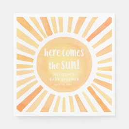 Hier kommt eine geschlechtsneutrale Babydusche Serviette