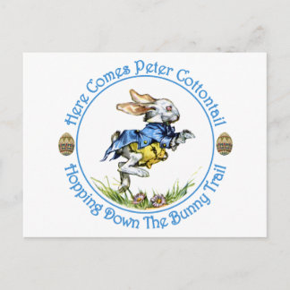 Hier kommt Peter Cottontail Postkarte