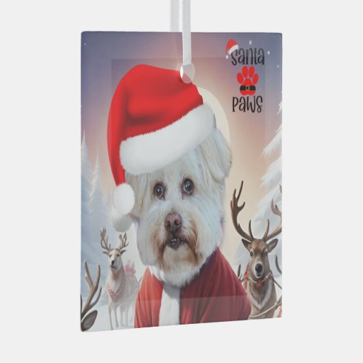 Hier kommt Santa Dog Ornament (Vorderseite Rechts)