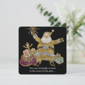 Hier kommt Santa Elegante Weihnachten Einladung (Stehend Vorderseite)