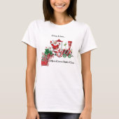Hier kommt Santa on Candy Train mit Buchstaben T-Shirt (Vorderseite)