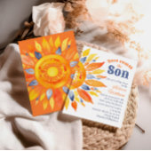 Hier kommt Son Sunshine Blue Ray Boy Baby Dusche Einladung