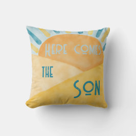 Hier kommt Son Sunshine Blue Ray Boy Baby Dusche Kissen