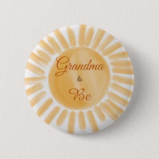 Hier kommt Son Yellow Sunshine Baby Shower Oma Button (Vorderseite)