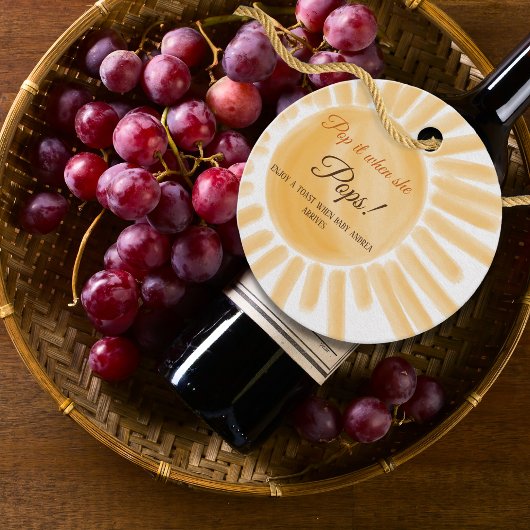 Hier kommt Sonnenschein Ray Yellow Baby Dusche Pop Geschenkanhänger