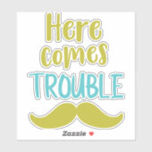 Hier kommt Trouble, Mustache, Mustache Aufkleber (Blatt)