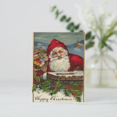 Hier kommt Weihnachts-Weihnachtspostkarten Feiertagspostkarte (Stehend Vorderseite)