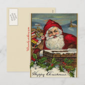 Hier kommt Weihnachts-Weihnachtspostkarten Feiertagspostkarte (Vorne/Hinten)