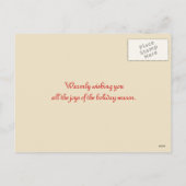 Hier kommt Weihnachts-Weihnachtspostkarten Feiertagspostkarte (Rückseite)
