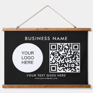 Hier können Sie den QR-Code Ihres Unternehmens hoc Wandteppich Mit Holzrahmen