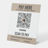 Hier können Sie den QR Code Venmo bezahlen Sockelschild (Vorderseite)
