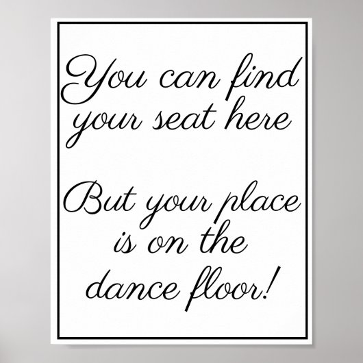 Hier können Sie Ihren Sitzplatz finden Poster (Vorne)