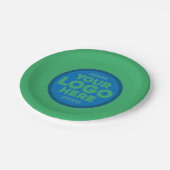 Hier können Sie Ihren Text oder Ihr Logo individue Pappteller (Schrägansicht)