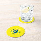 Hier können Sie Ihren Text oder Ihr Logo individue Runder Pappuntersetzer (Vor Ort)