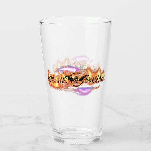 Hier Live Dragons Shaker Glass Glas (Rückseite)