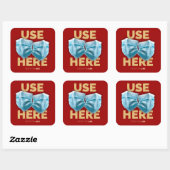 Hier Masken verwenden (dunkel) Quadratischer Aufkleber (Blatt)