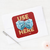 Hier Masken verwenden (dunkel) Quadratischer Aufkleber (Umschlag)