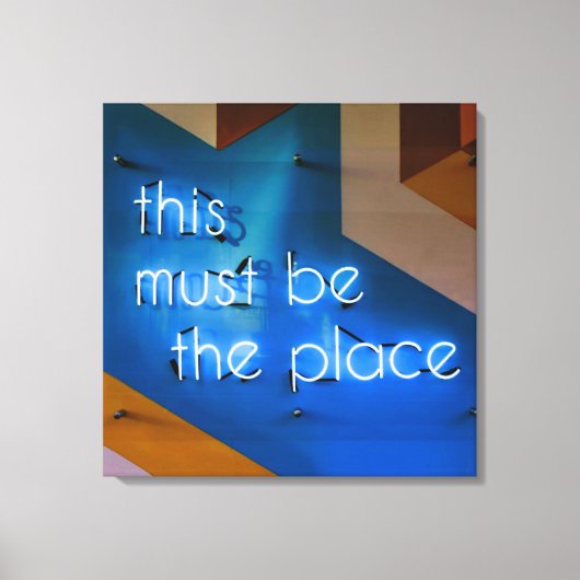 Hier muss NEON Sign Funny sein Leinwanddruck (Vorderseite)