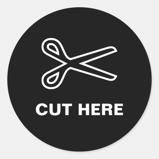 Hier niedliche Aufkleber mit Schere (Vorderseite)