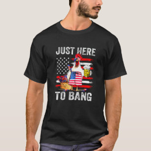 Hier nur Usa-Flagge-Hähnchen-Bier-Feuerwerk 4 zu k T-Shirt