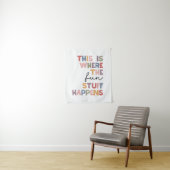 Hier passiert der Spaß Wandteppich (Beispiel)