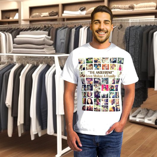 Hier personalisierte Text- und Foto-Collage T-Shirt