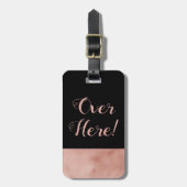 Hier Rosen-Gold u. schwarzer Gepäckanhänger (Vorderseite vertikal)